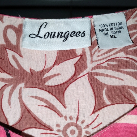 Women's Loungees Vintage Cotton Mixed Floral Print Maxi Dress House Coat Size XL - Picture 2 of 6